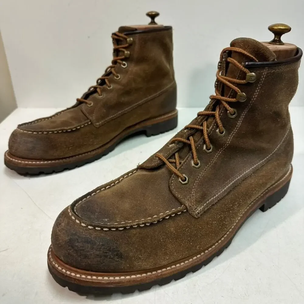 VGUC Frye Dakota Mid Lace Brown Suede Moc Toe Work Boots Soft Toe Men's 13 D
